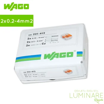 wago klema-stezaljka-sa polugom-2x0.2-4mm2-kutija-221-412-luminare rasvjeta