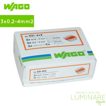 wago klema-stezaljka-sa polugom-3x0.2-4mm2-kutija-221-413-luminare rasvjeta