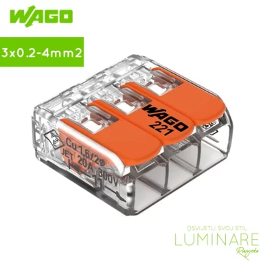 wago klema-stezaljka-sa polugom-3x0.2-4mm2-221-413-luminare rasvjeta
