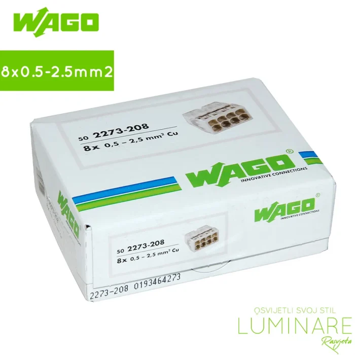 wago klema-stezaljka-uticna-8x0.5-2.5mm2-kutija-2273-208-luminare rasvjeta