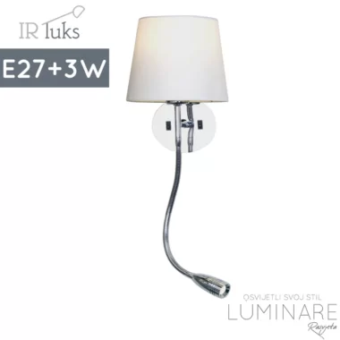 ZIDNA SVJETILJKA DHL0017 CHROME E27+3W LED 3000K