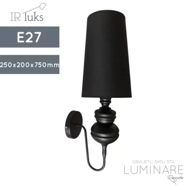 ZIDNA SVJETILJKA W4017S CRNA E27