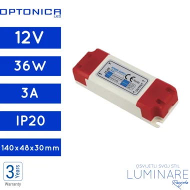 NAPAJANJE 36W 3A 12V IP20 PLASTIČNO PREMIUM