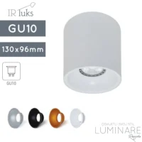 stropna spotlight svjetiljka irluks-rotondo r+130-gu10 grlo za zarulju-aluminijska-bijela-luminare rasvjeta