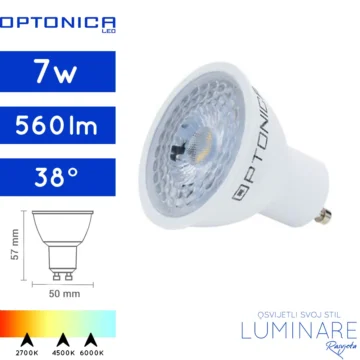 gu10 zarulja-7w-uski kut svjetlosti-2 godine jamstvo
