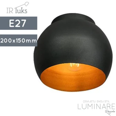 stropna plafonjera mini ciotola-e27-200x150mm-crno zlatna-luminare rasvjeta