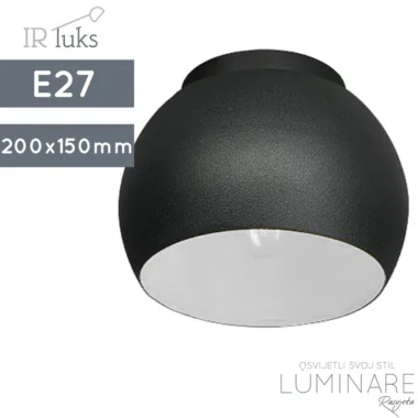 stropna plafonjera mini ciotola-e27-200x150mm-crno srebrna-luminare rasvjeta