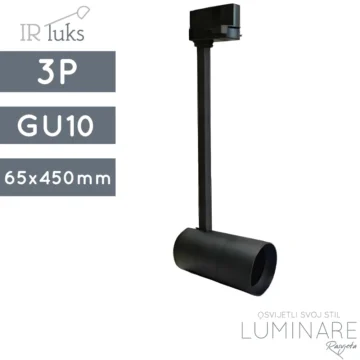 REFLEKTOR ZA TROFAZNU ŠINU GU10 CRNI IRLUKS 450mm