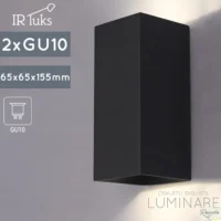 ZIDNA SVJETILJKA CUBO D2 ALU CRNA 2xGU10