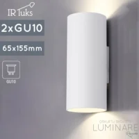 ZIDNA SVJETILJKA TUBO D2 ALU BIJELA 2xGU10