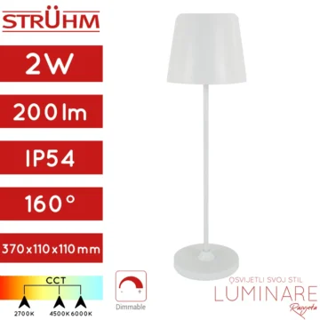 stolna led svjetiljka toga punjiva bijela ip54-cct-usb-punjiva-luminare rasvjeta