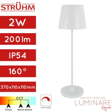 stolna led svjetiljka toga punjiva bijela ip54-cct-usb-punjiva-luminare rasvjeta