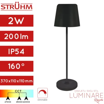 stolna led svjetiljka toga punjiva crna ip54-cct-usb-punjiva-luminare rasvjeta