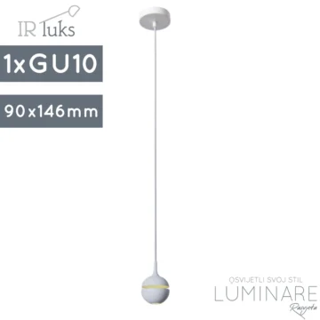 mini okrugla visilica p-palla-bijela-gu10-ir luks-luminare rasvjeta