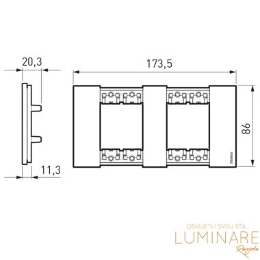Alternative view of OKVIR BTICINO LIVING NOW BIJELI 2x2M