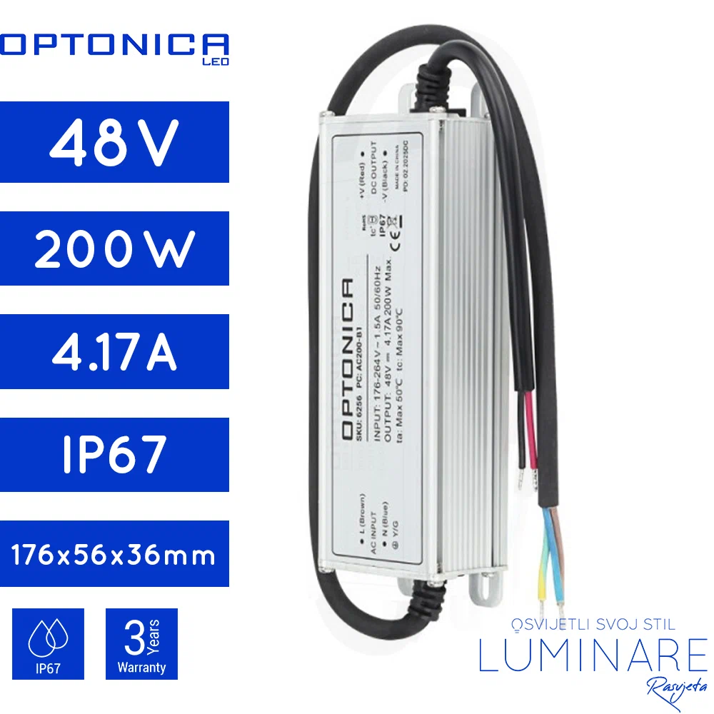 napajanje 200w 4.17a 48v ip67 premium series-luminare rasvjeta