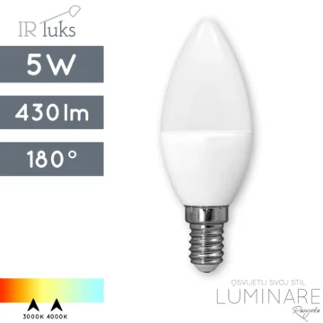 led zarulja e14 5w c37-3000k-4000k-ir-luks-3856005475223-3856005475230