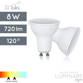 led zarulja gu10 8w 120 stupnjeva kut-3000k-4000k-ir-luks- 3856005475308-3856005475315