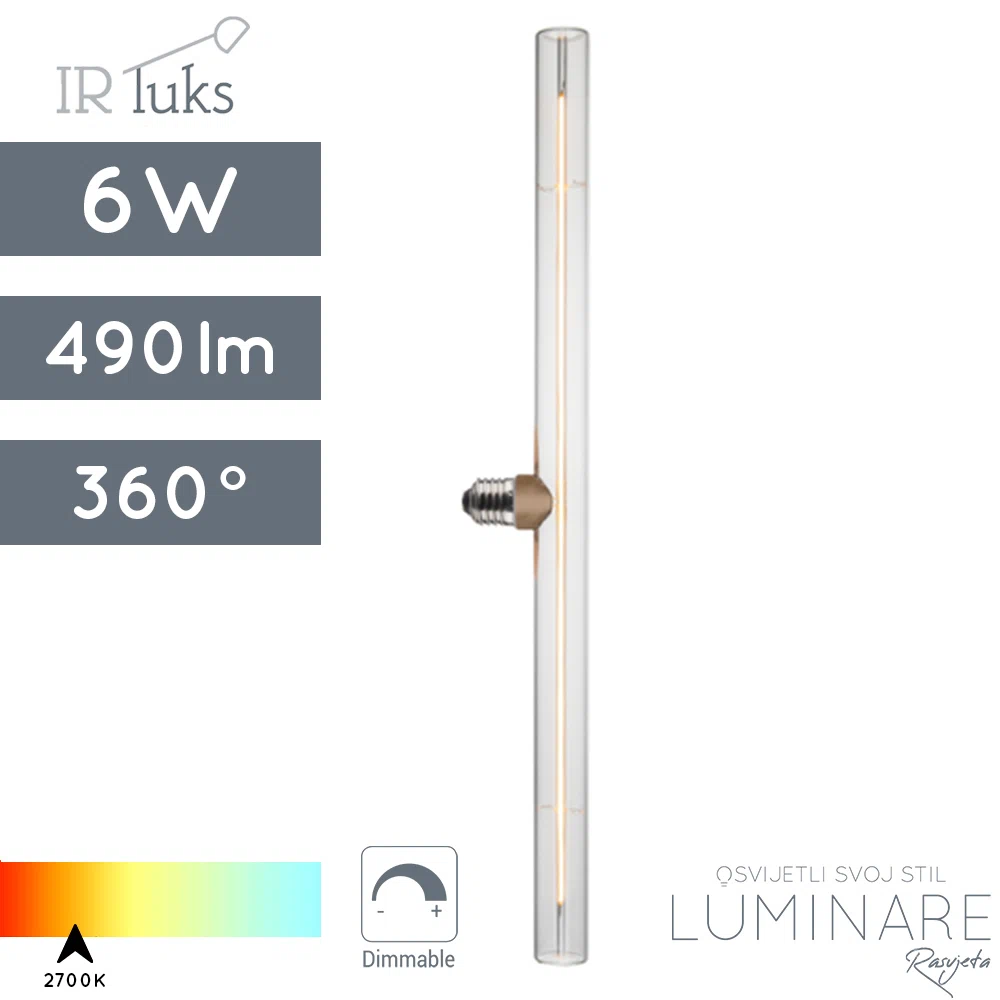 LED DIMABILNA FILAMENT ŽARULJA E27 6W L500 CLEAR