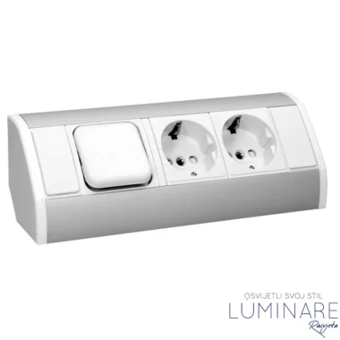 Alternative view of NADGRADNA UTIČNICA ZA NAMJEŠTAJ 2xŠUKO 1xPREKIDAČ BIJELA-SIVA