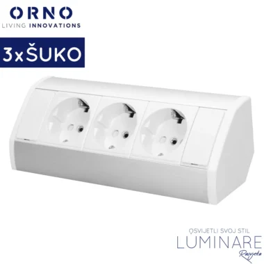 nadgradna uticnica za namjestaj-3x schuko-bijelo-siva-luminare rasvjeta