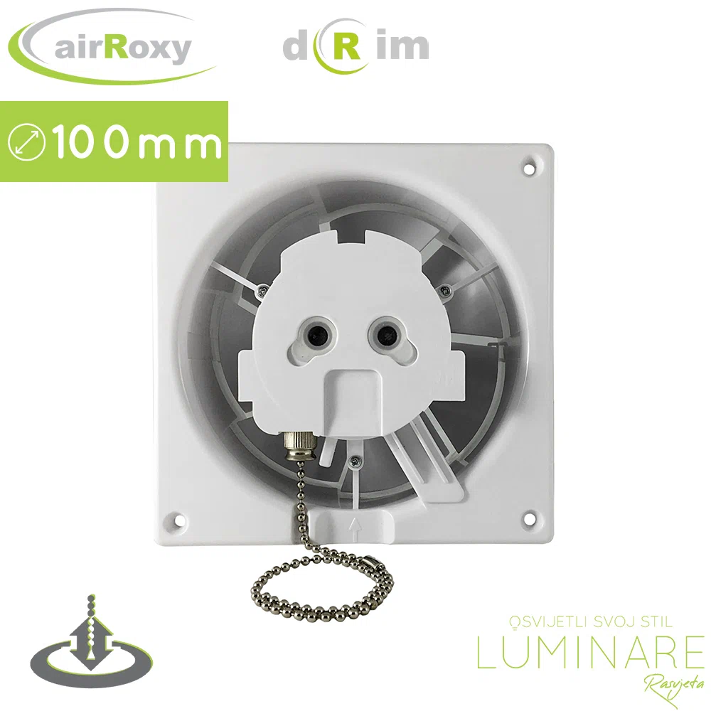 KUPAONSKI VENTILATOR dRim 100mm POTEZNI PREKIDAČ