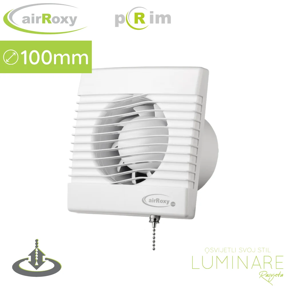 KUPAONSKI VENTILATOR pRim 100mm PS POTEZNI PREKIDAČ