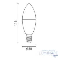 Alternative view of LED ŽARULJA E14 10W C38