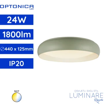 LED plafonjera 24W bijelo zelena reseda Optonica stropna svjetiljka