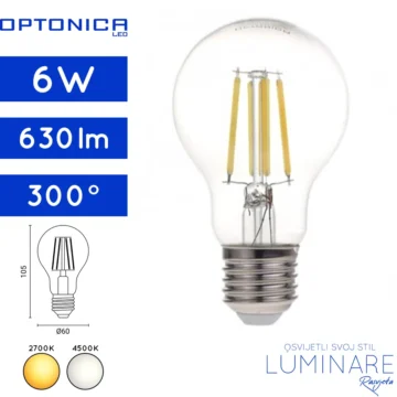 led filament zarulja e27-6w-a60-optonica-1308-1309