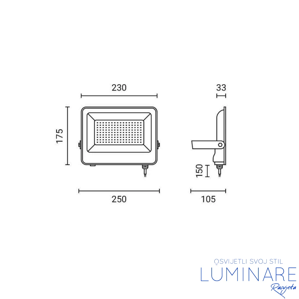 LED REFLEKTOR SMD 100W BIJELI IP65 - Slika 2