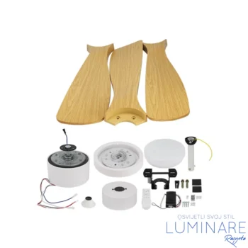 Alternative view of STROPNI VENTILATOR sa LED svjetiljkom 18W 3CCT bijeli/drvo svjetli hrast + daljinski upravljač