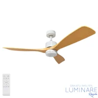 STROPNI VENTILATOR sa LED svjetiljkom 18W 3CCT bijeli/drvo svjetli hrast + daljinski upravljač - Slika 4