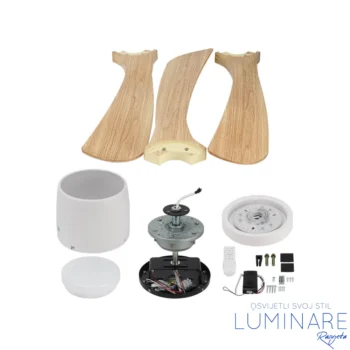 Alternative view of STROPNI VENTILATOR sa LED svjetiljkom 18W 3CCT bijeli/drvo + daljinski upravljač