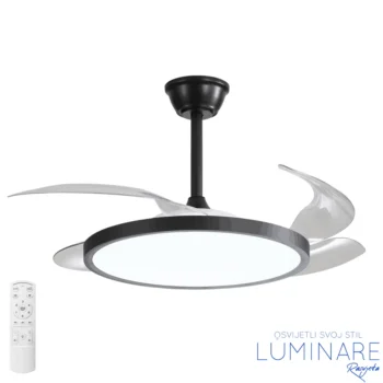 Alternative view of STROPNI VENTILATOR sa LED svjetiljkom 36W 3CCT crni tanak + daljinski upravljač