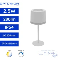 Optonica stolna led svjetiljka bijela ip54-cct-usb punjiva luminare rasvjeta