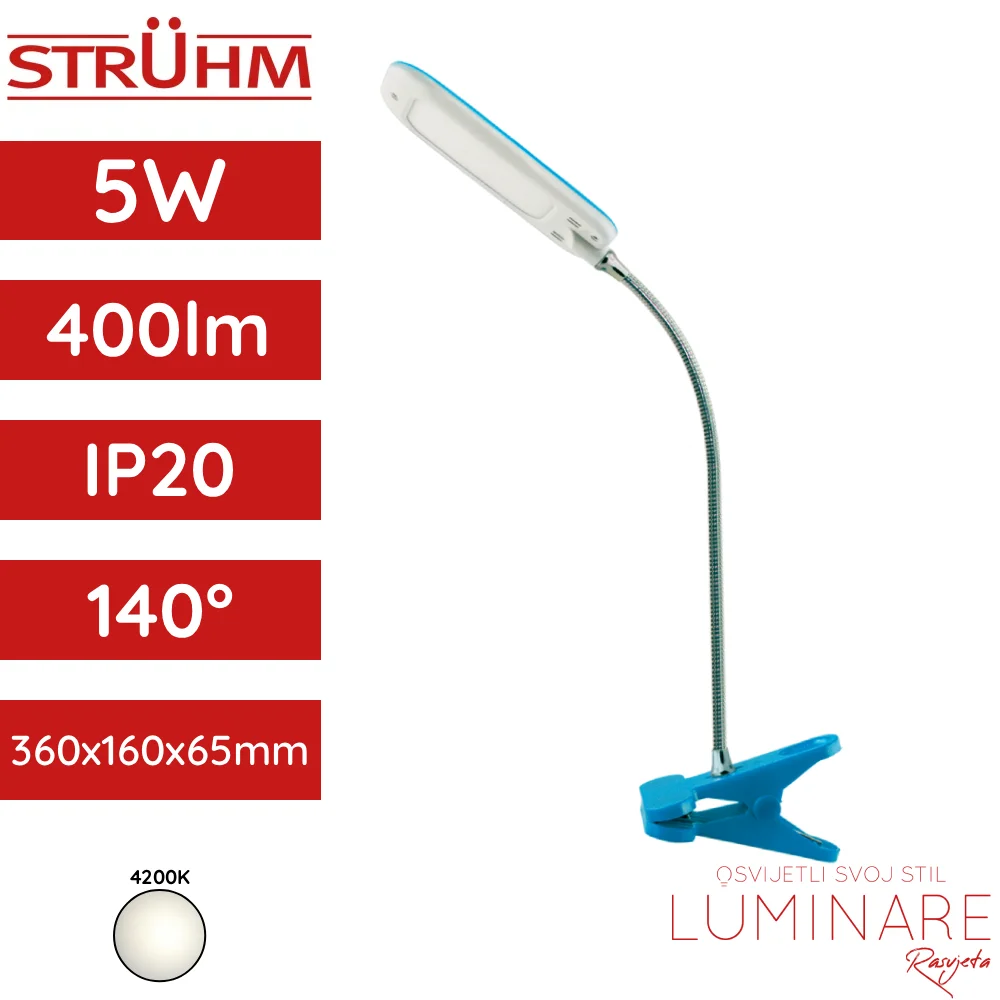 STOLNA SVJETILJKA DORI CLIP PLAVA 5W 400lm