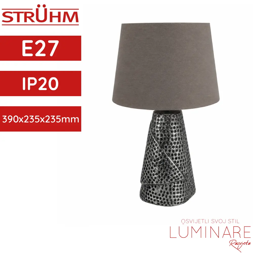 STOLNA SVJETILJKA E27 40W MAGDA SREBRNA IP20