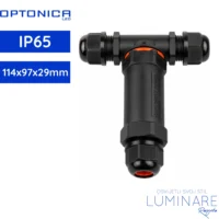 vodotijesna spojna kutija 3 ulaza T-model ip68 crna optonica 114x97x29mm 6642 luminare rasvjeta