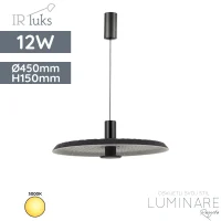 visilica irluks FY-FE419-45-BKGY 12W 3000K BLACK/GREY D450xH150 luminare rasvjeta