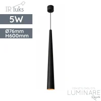 visilica irluks FY-PEA386-7-BK 5W 3000K crna D76xH600 luminare rasvjeta