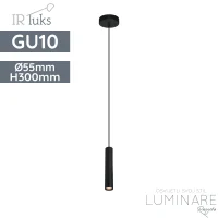 visilica irluks P-TUBO 30cm SBK GU10 mat crna luminare rasvjeta