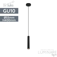visilica irluks P-TUBO 40cm SBK GU10 mat crna luminare rasvjeta