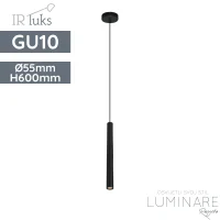 visilica irluks P-TUBO 60cm SBK GU10 mat crna luminare rasvjeta