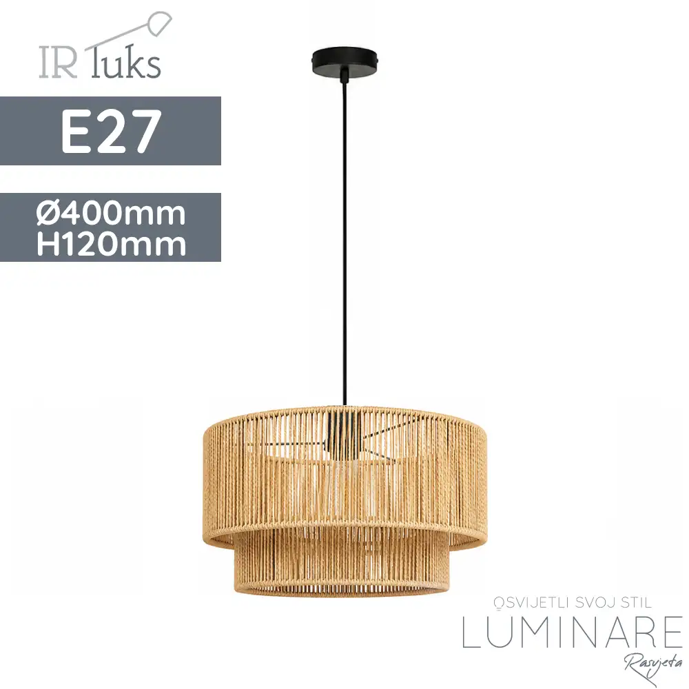 VISILICA YB2411103-1P E27 BEŽ PAPIR