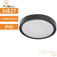 Vanjska plafonjera TESlight P2582-E27 2xE27 IP65 fi300x92mm, antracit sivo UV otporno antikorozivno kućište