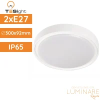 Vanjska plafonjera TESlight P2582-E27 2xE27 IP65 fi300x92mm, bijelo UV otporno antikorozivno kućište