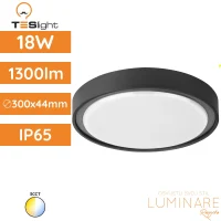 LED plafonjera TESlight P25822 18W 3CCT 1300lm IP65 fi300x44mm, antracit sivo UV otporno antikorozivno kućište