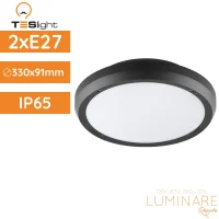 LED plafonjera TESlight P3001-a IP65 fi330x91mm, antracit sivo UV otporno antikorozivno kućište