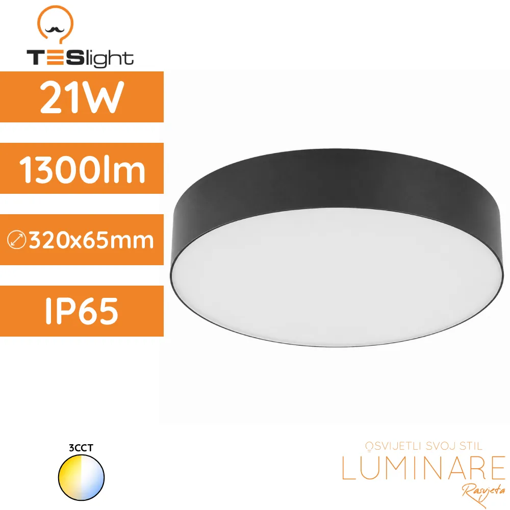 VANJSKA LED PLAFONJERA P3201 21W 3CCT IP65 ANTRACIT